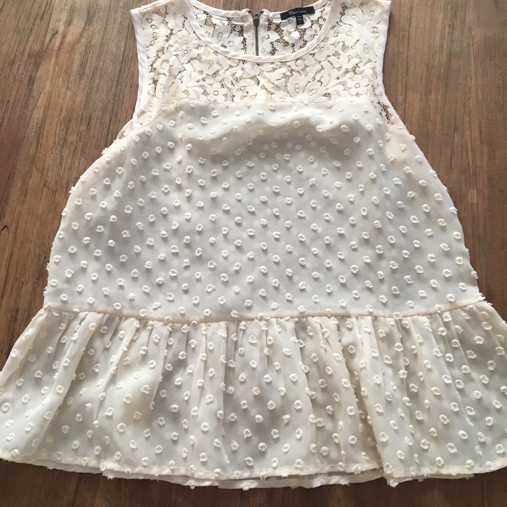 Monteau sheer peplum top